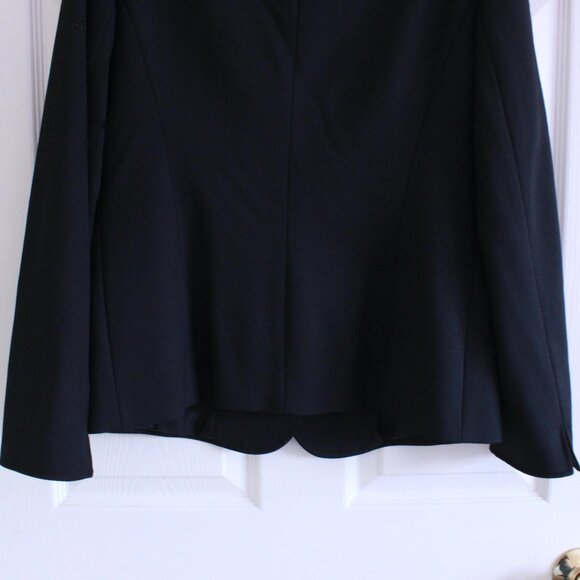 Lafayette 148 Black Wool Long Sleeve Front Pockets Snap Front Buttons Blazer - Picture 10 of 11